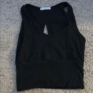 Black Sleeveless Crop Top